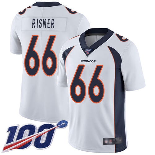 Men Denver Broncos #66 Dalton Risner White Vapor Untouchable Limited Player 100th Season Football NFL Jersey->denver broncos->NFL Jersey